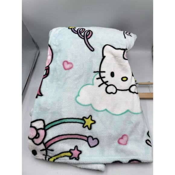 Hello Kitty Shooting Stars, Hearts Balloons, & Stars 60”X70” New With Tags - Picture 1 of 6